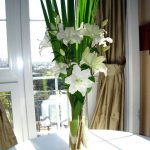 ARREGLO 3 VARAS DE LILIUMS, CORTADERAS EN FINO FLORERO (COLORES A DISPOSICION)