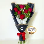 Ramo 6 Rosas + Ferrero Rocher x3 o Rafaello • Día de los Enamorados